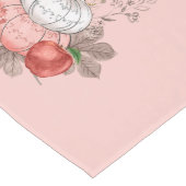 感謝祭ホワイトカボチャと秋花短 ロングテーブルランナー (コーナー)