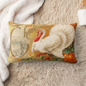 感謝祭ホワイトトルコヴィンテージ ランバークッション (ブランケット)