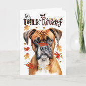 感謝祭ボクサー犬が七面鳥を語ろう シーズンカード (正面)