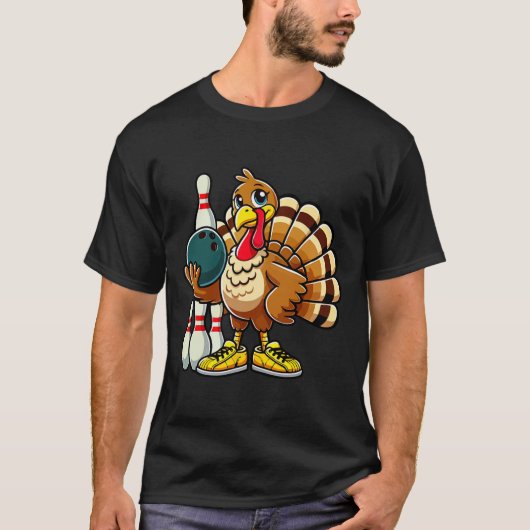 感謝祭ボーリングシャツウィメンズおもしろいトルコ Tシャツ (正面)