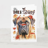 感謝祭マスティフ犬が七面鳥を語る シーズンカード (正面)