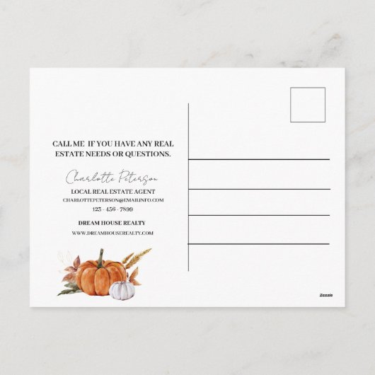 感謝祭マーケティング実在エテート不動産仲介業者 シーズンポストカード (裏面)