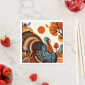 感謝祭ミッドセンチュリーモダンナプキン スタンダードカクテルナプキン (インサイチュ)