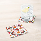 感謝祭ミーム |感謝祭は食事 スクエアペーパーコースター (インサイチュ)