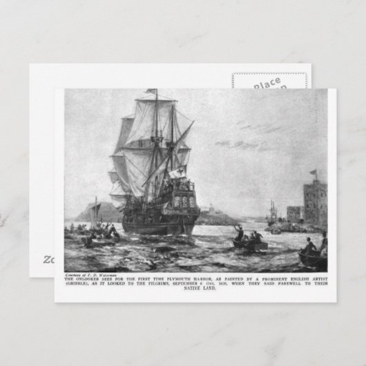 感謝祭メイフラワー船（はがき） シーズンポストカード (正面/裏面)