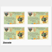 感謝祭メッセージターキーヴィンテージシール 長方形シール (シート)