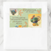 感謝祭メッセージターキーヴィンテージシール 長方形シール (バッグ)