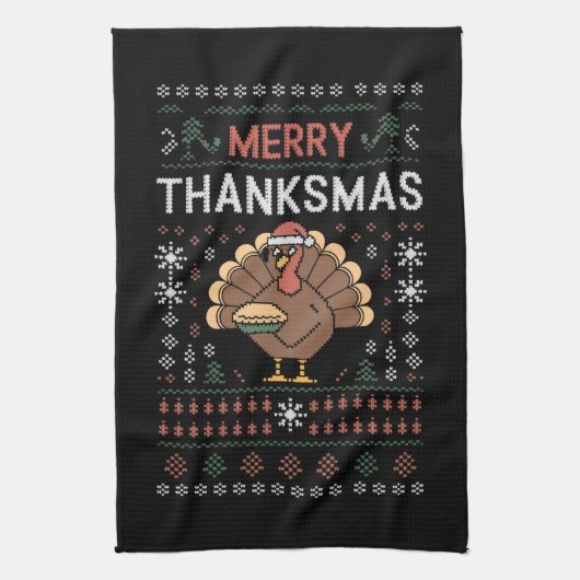 感謝祭メリークリスマス感謝祭トルコ キッチンタオル (縦)