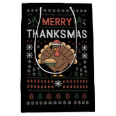 感謝祭メリークリスマス感謝祭トルコ ミディアムペーパーバッグ (正面)