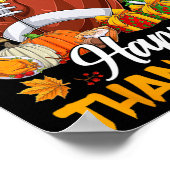 感謝祭メリーサッカーサンタハット感謝祭Ch ポスター (角)