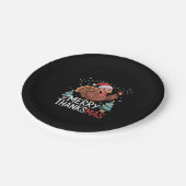 感謝祭メリーサンタ・トルコEs ペーパープレート (アングル)