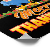 感謝祭メリー七面鳥サンタ小妖精や小人感謝祭Chri ポスター (角)