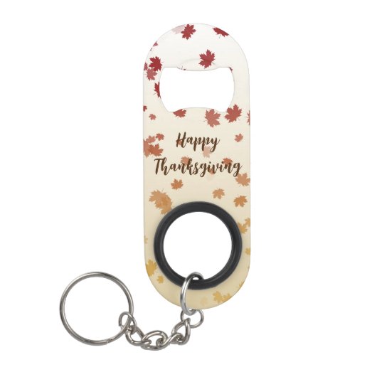 感謝祭メープル葉 キーホルダー栓抜き (正面)