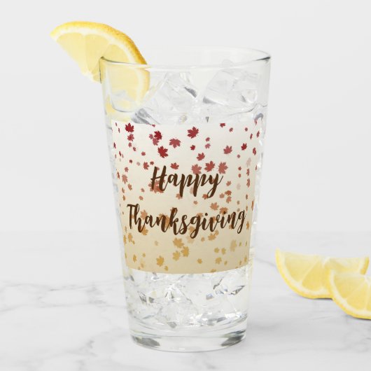 感謝祭メープル葉 タンブラーグラス (アイス正面)