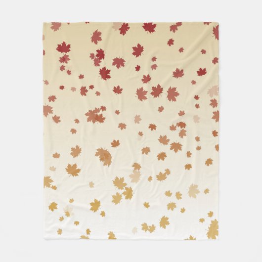 感謝祭メープル葉 フリースブランケット (正面)
