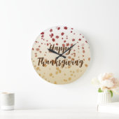 感謝祭メープル葉 ラージ壁時計 (ホーム)