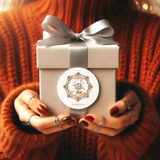 感謝祭メープル離れのフレーム秋 ラウンドシール