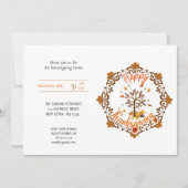 感謝祭メープル離れスフレーム秋招待状 招待状 (正面)