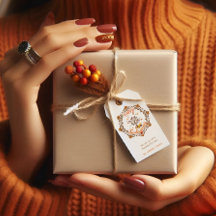 感謝祭メープル離れフレーム秋のギフトのラベル