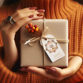 感謝祭メープル離れフレーム秋のギフトのラベル ギフトタグ