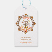 感謝祭メープル離れフレーム秋のギフトのラベル ギフトタグ (裏面)