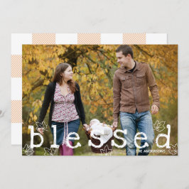 感謝祭メ賛美デ葉ルオレンジフランネル 招待状