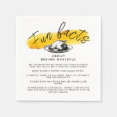 感謝祭モダンおもしろいファクト黄色の水色 スタンダードカクテルナプキン (正面)