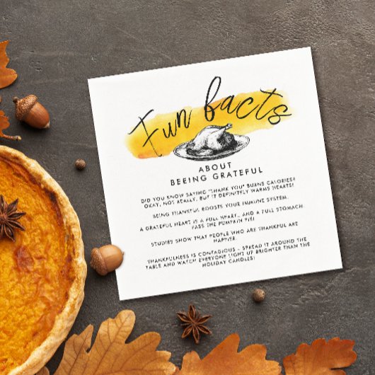 感謝祭モダンおもしろいファクト黄色の水色 スタンダードカクテルナプキン