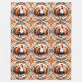 感謝祭モダンかぼちゃの秋コレクション フリースブランケット (正面)