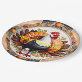 感謝祭モダンかぼちゃの秋コレクション ペーパープレート (アングル)