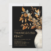 感謝祭モダンのエレガント友情の秋 招待状 (正面)