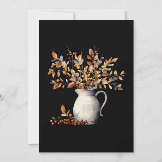 感謝祭モダンのエレガント友情の秋 招待状 (裏面)