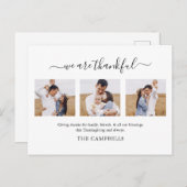 感謝祭モダンのスクリプト写真 シーズンポストカード (正面/裏面)