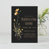 感謝祭モダンのパーティー友達ディナー 招待状 (スタンド正面)
