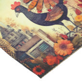 感謝祭モダンの七面鳥の情景が織り上げられる ショートテーブルランナー (コーナー)