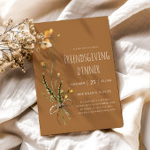 感謝祭モダンの友素朴だちディナー 招待状