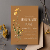 感謝祭モダンの友素朴だちディナー 招待状