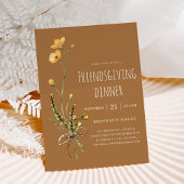 感謝祭モダンの友素朴だちディナー 招待状