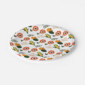 感謝祭モダンの花 ペーパープレート (アングル)