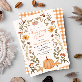 感謝祭モダンディナーパンプキン&紅葉 招待状