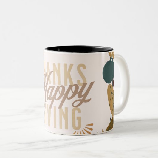 感謝祭モダンディナーパーティーリース ツートーンマグカップ (正面右)