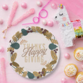 感謝祭モダンディナーパーティーリース ペーパープレート (パーティー)