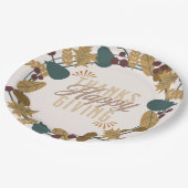 感謝祭モダンディナーパーティーリース ペーパープレート (アングル)