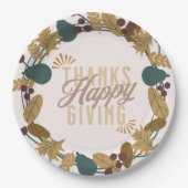 感謝祭モダンディナーパーティーリース ペーパープレート (正面)