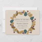 感謝祭モダンディナー感謝リース 招待状 (正面)