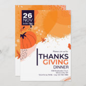 感謝祭モダンディナー招待状 招待状 (正面/裏面)