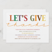 感謝祭モダンディナー招待状 招待状 (正面/裏面)