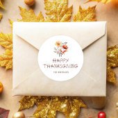 感謝祭モダンフローラエレガント秋ワイルドフラワー ラウンドシール