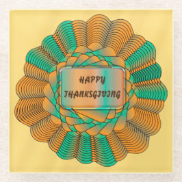 感謝祭モダンユニーク金ゴールド紅葉 ガラスコースター