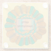 感謝祭モダンユニーク金ゴールド紅葉 ガラスコースター (裏面)